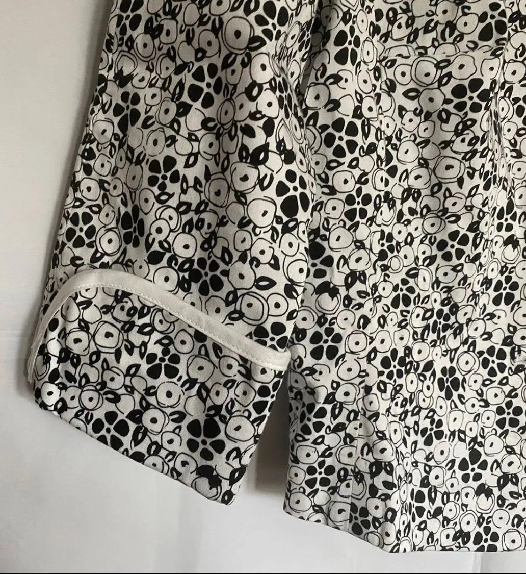 NWT  Black white floral georgette blouse/jacket - Image 5