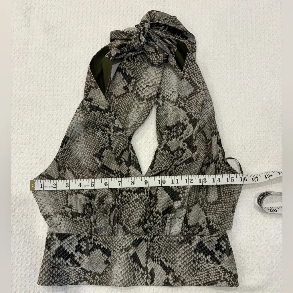 Banana Republic Snake Print 2-Piece Set Halter Top + Midi Skirt Size 4 / 4Petite - Image 11