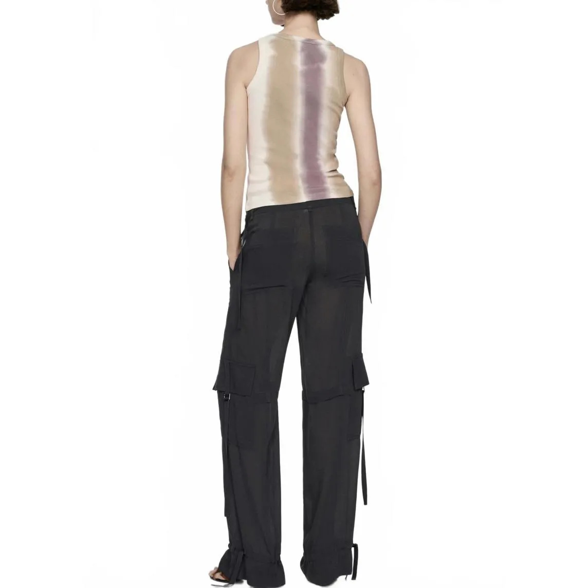 Mango Ombré Tie-Dye Ribbed Top Tank Rainbow Beige Brown NWT Size XXL - Image 4