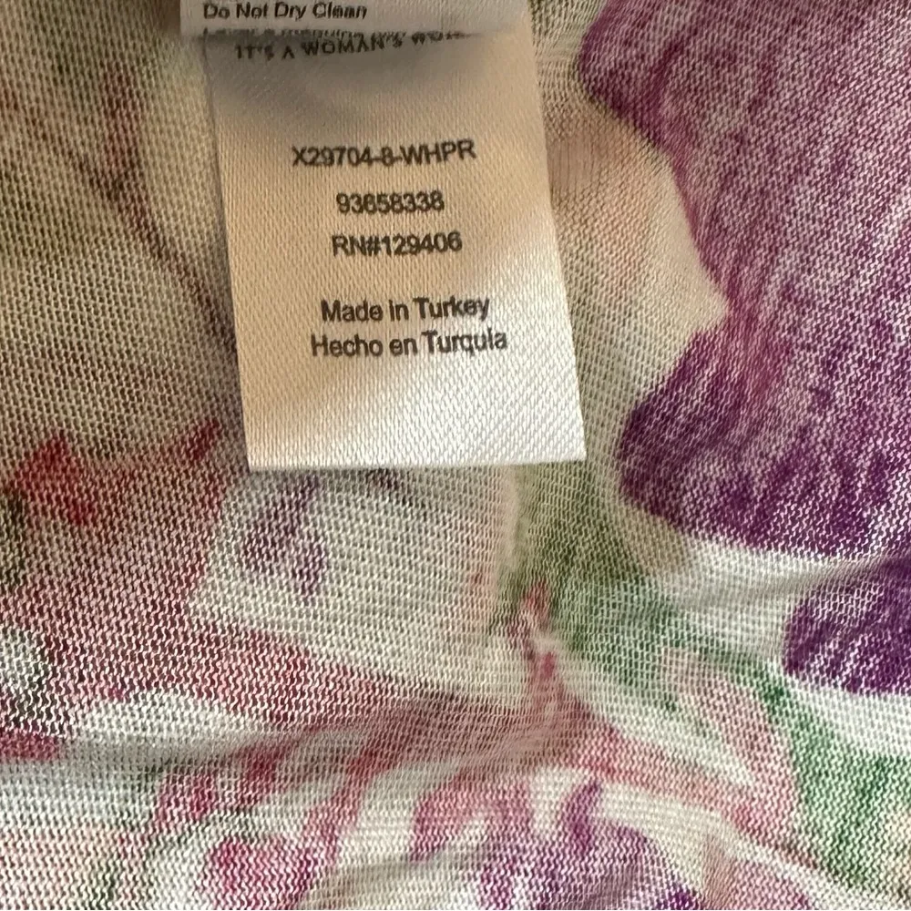 NEW Lascana Flutter Sleeve Flowy Viscose Midi Dress White Purple Pink Floral 8 - Image 11