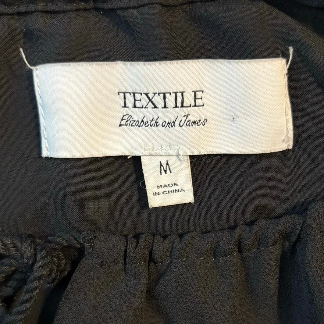 Textile Elizabeth and James Size M Candice Tiered Ruffle Midi Dress Boho Peasant Black Size M - Image 5