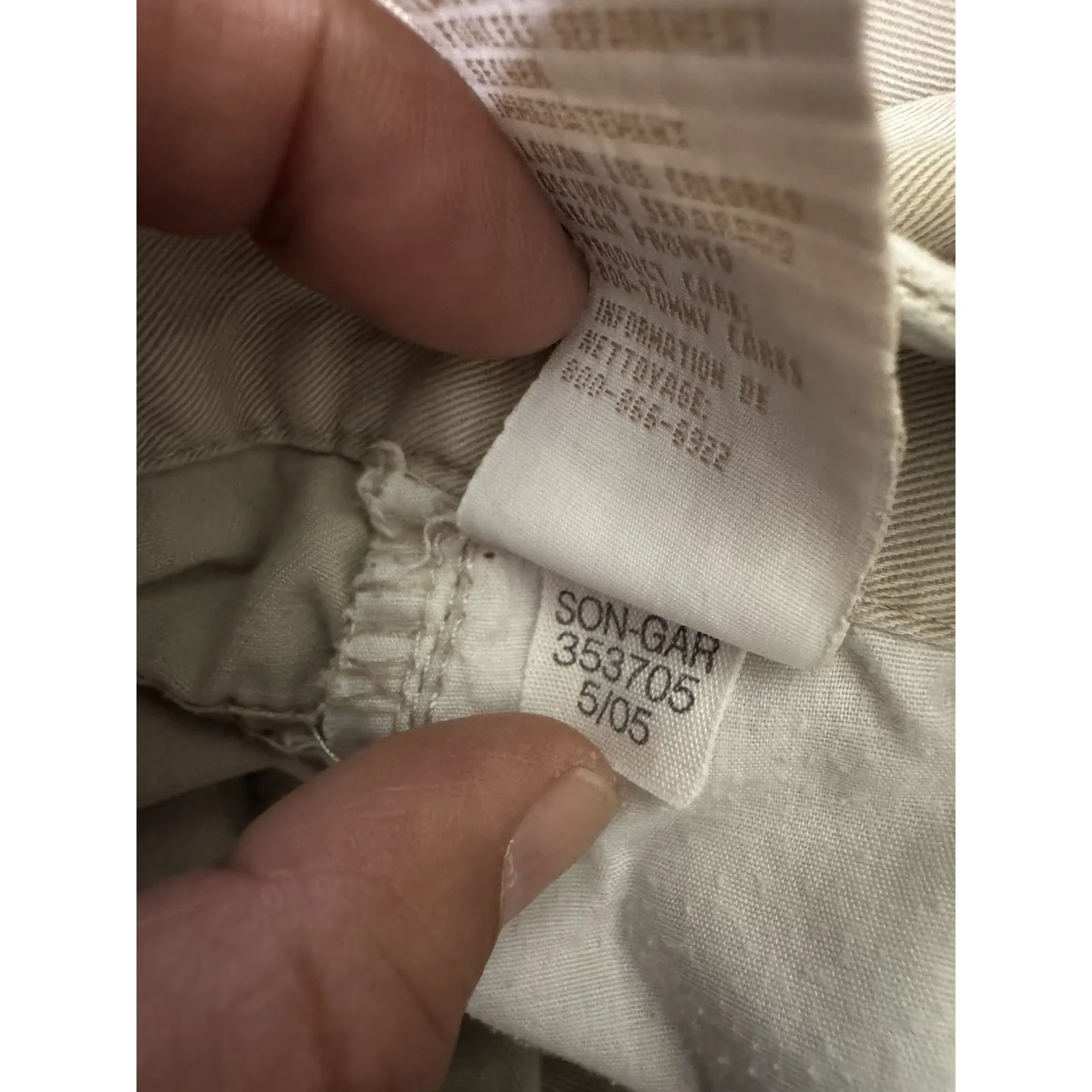 Y2K 2005‎ Tommy Jeans Womens Size 14 Beige Khaki Capri Pants - Image 6