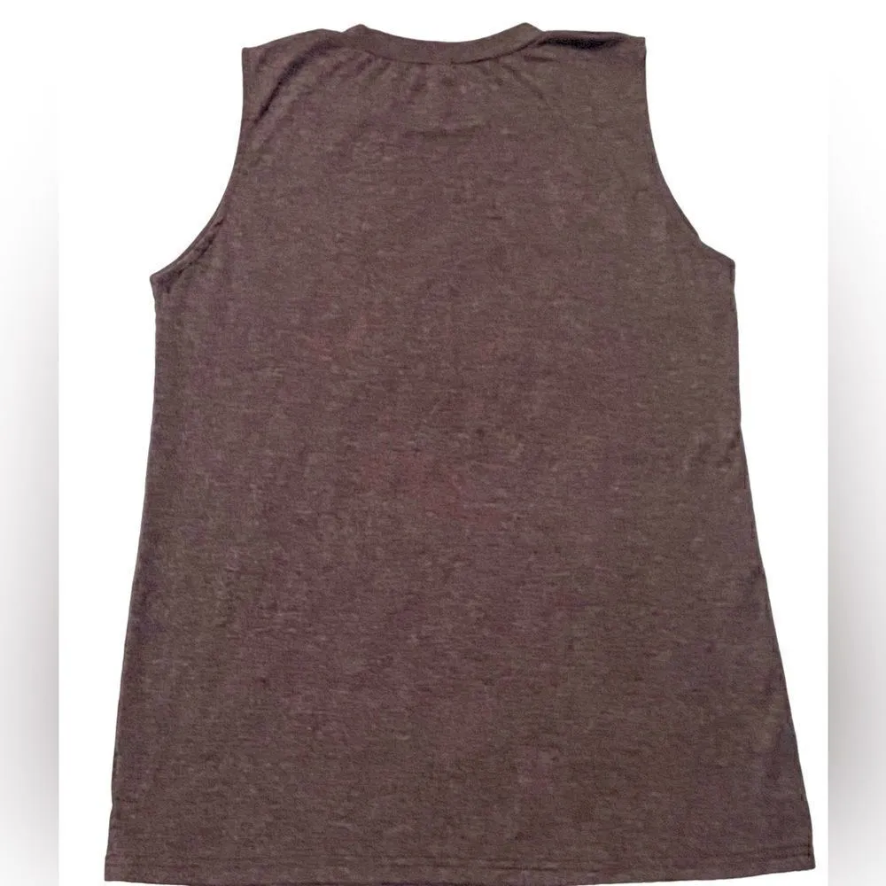 Leo Rosi Graphic Good Vibes Rainbow Tank Brown Size M - Image 5