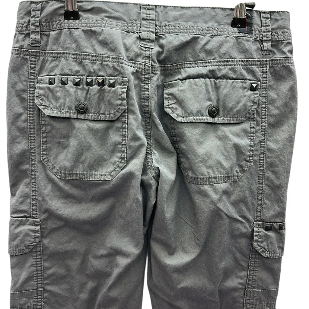 VTG Y2K Cotton UnionBay Gray Cargo Utility Roll Tab Pants Straight Leg Juniors 5 - Image 7