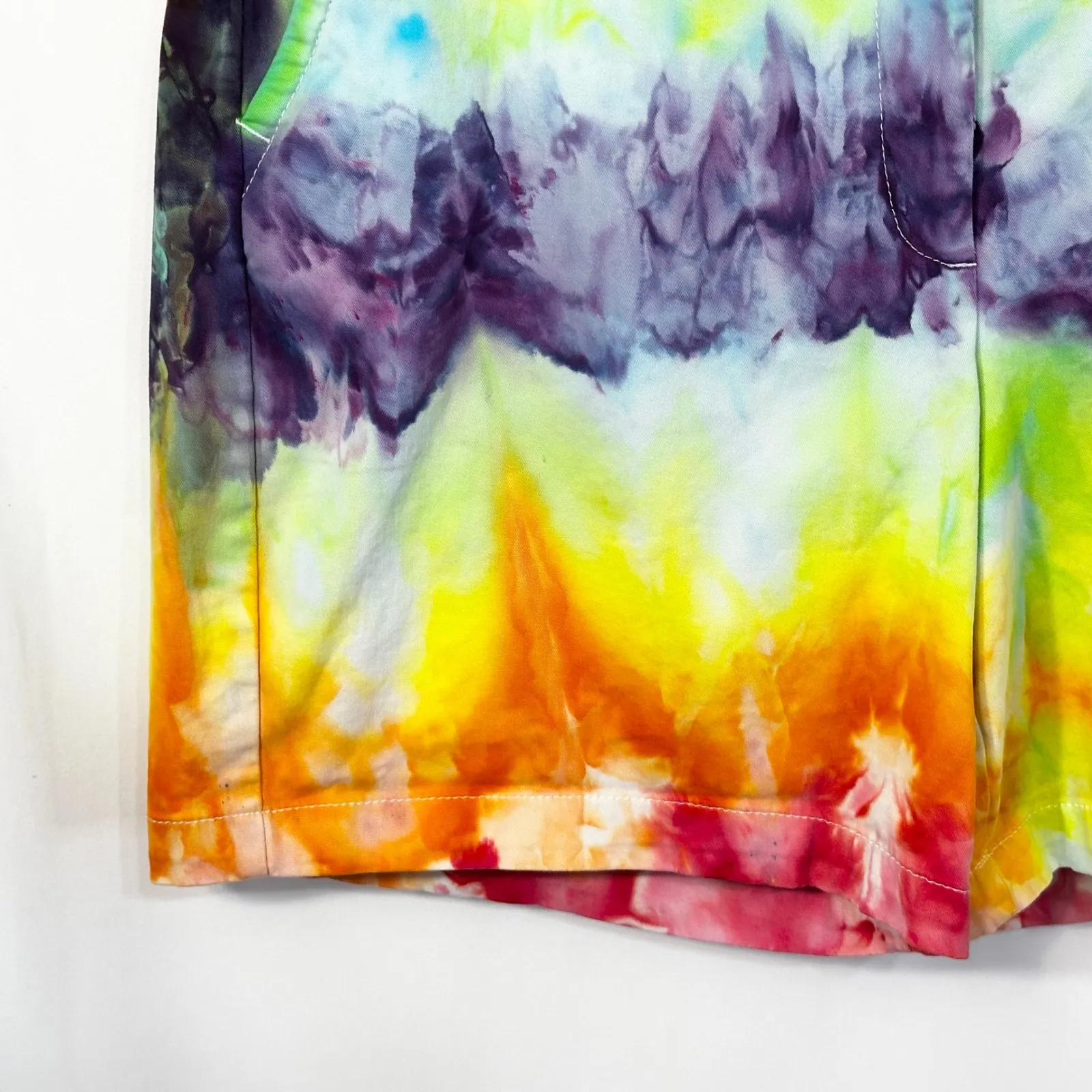 Crown & Ivy Size‎ 12 Shorts Handmade Tie Dye Caroline 7 Inch Mid Rise Pride 609 - Image 5