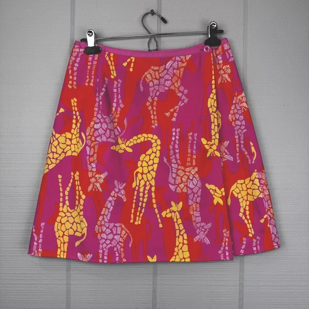 Lily Pulitzer Reversible Wrap Mini Skirt Giraffe Wildlife Animal Floral Print - Image 4