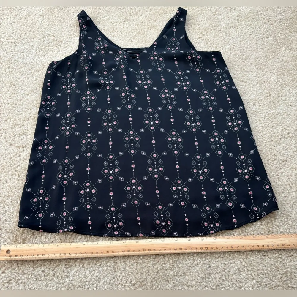 Maurices Blouse Women's Small Black Patterned Sleeveless Ladder Neckline Chiffon - Image 7