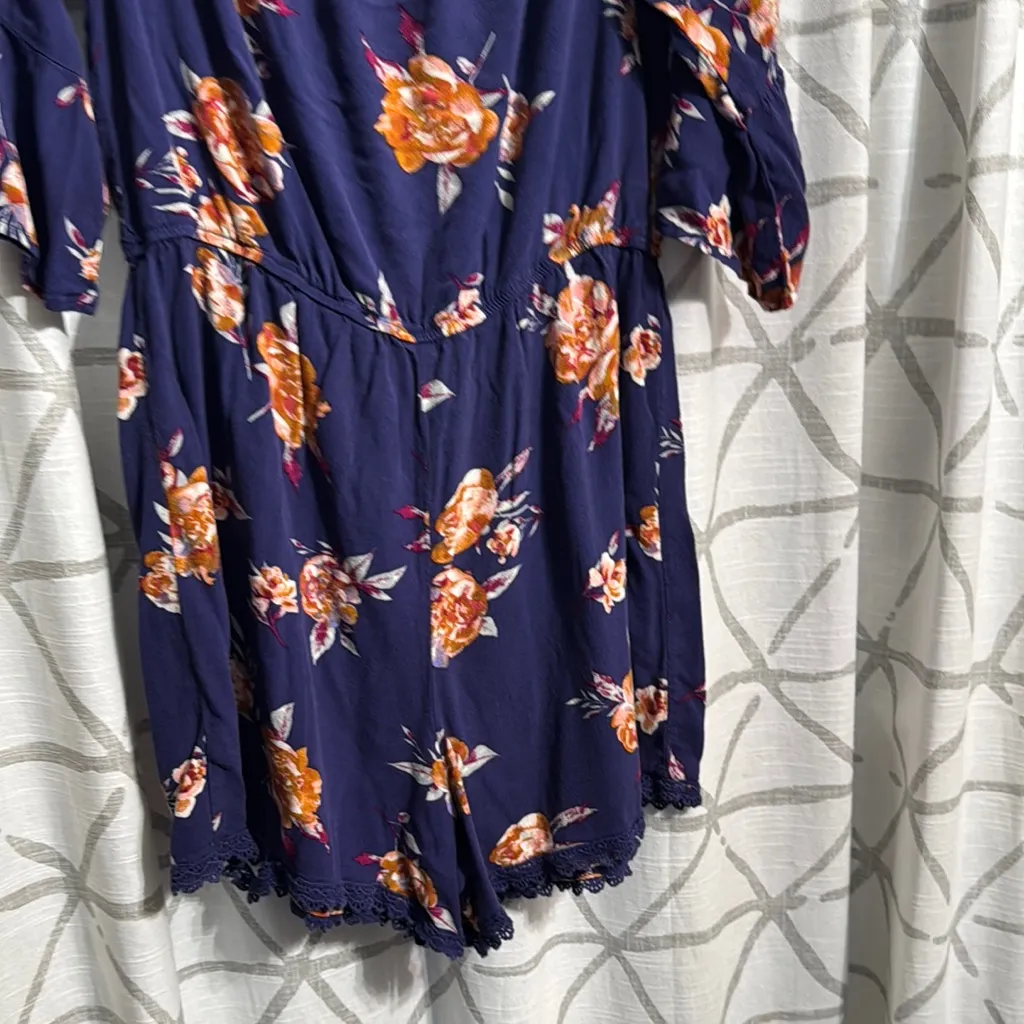 Xhilaration Navy Floral Print Romper - Image 8