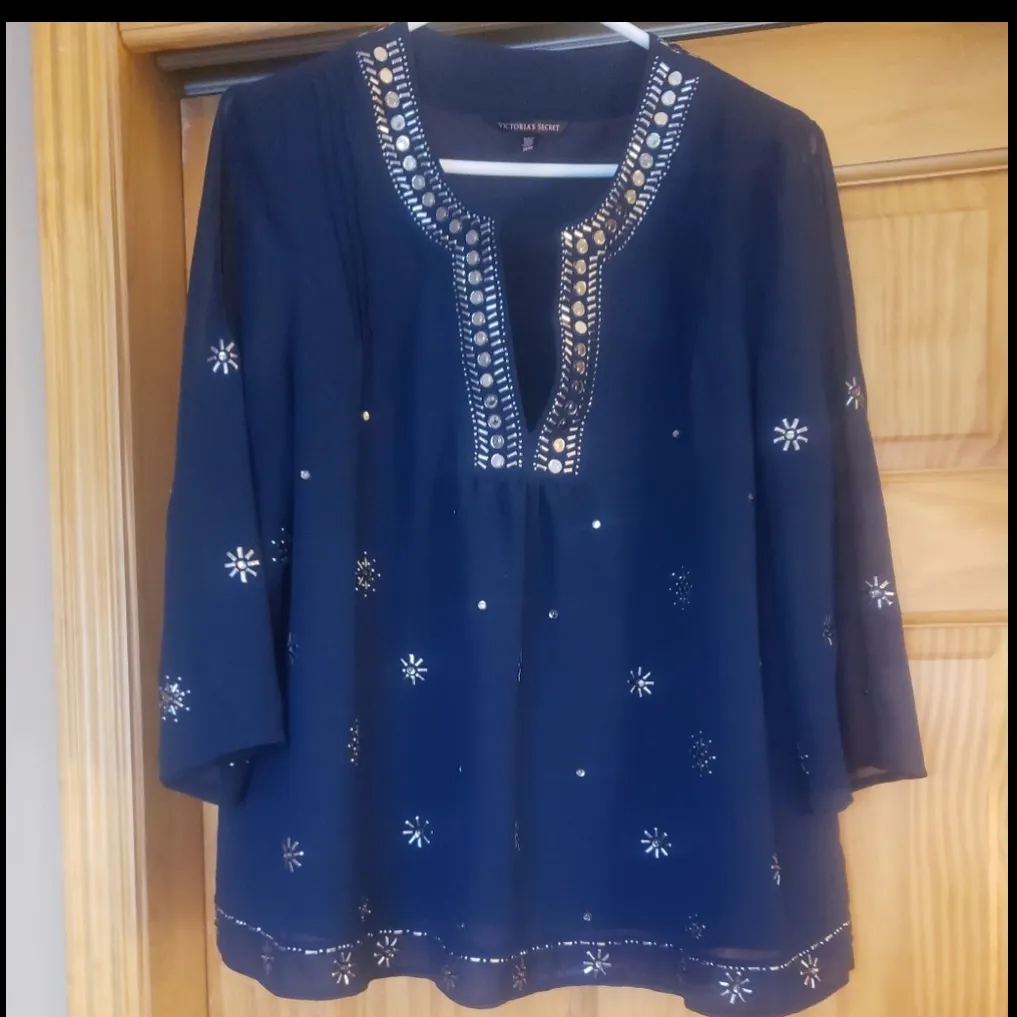 Victoria's Secret semi sheer beaded tunic top ☀️ Vintage Y2k✨ Rare - Image 13