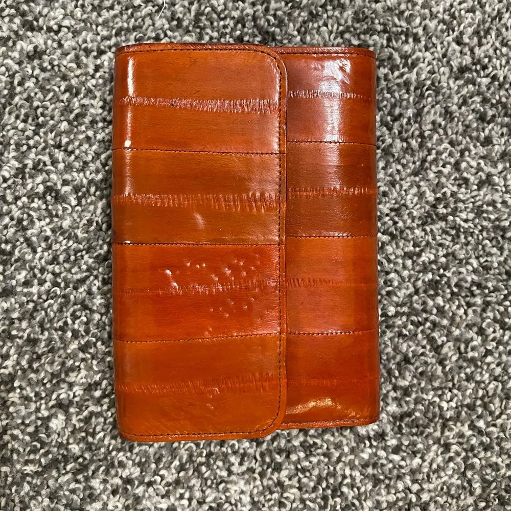 Vintage Lee Sands brown eel skin wallet Orange - Image 5