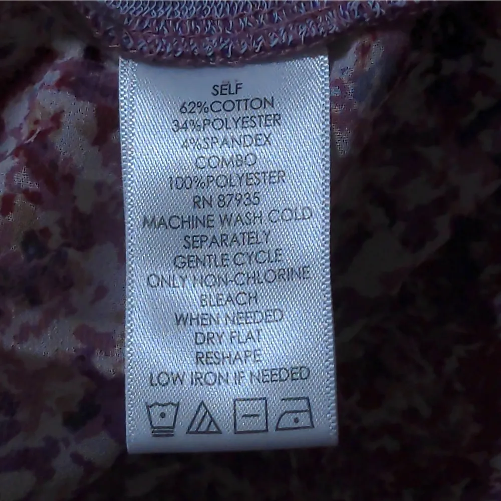 Logo Lounge By Lori Goldstein Split Back Knit Tunic Top Floral Purple L - Image 8