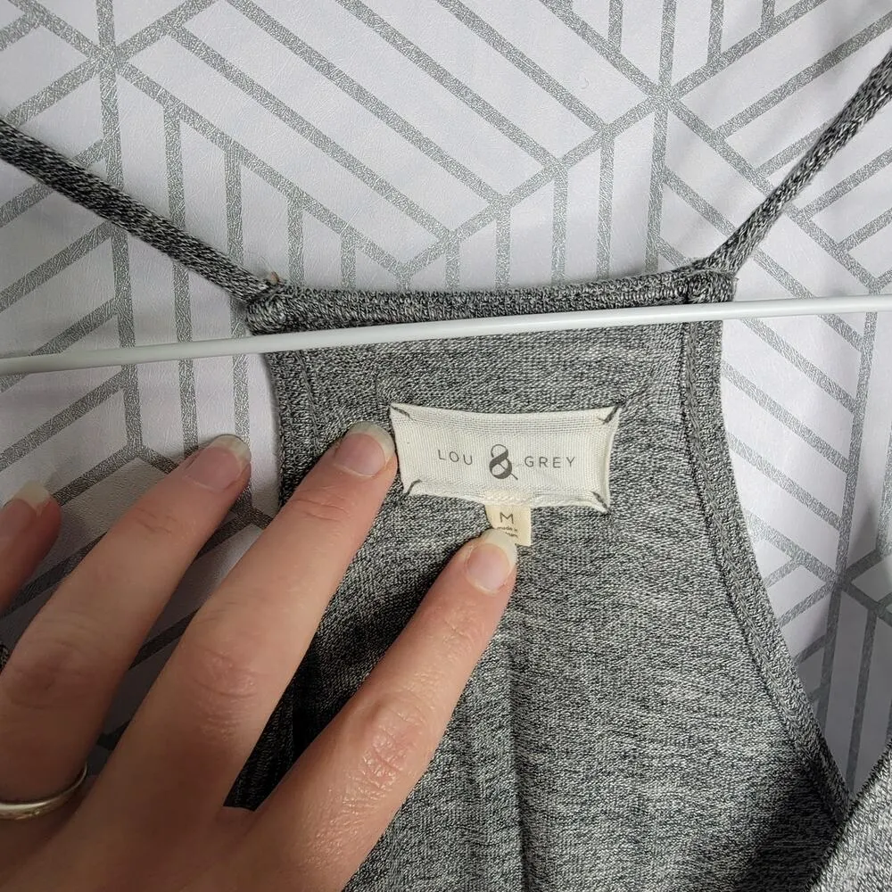 Lou & Grey Sleeveless Crossover Front Knitted Jumpsuit Gray Medium - Image 10