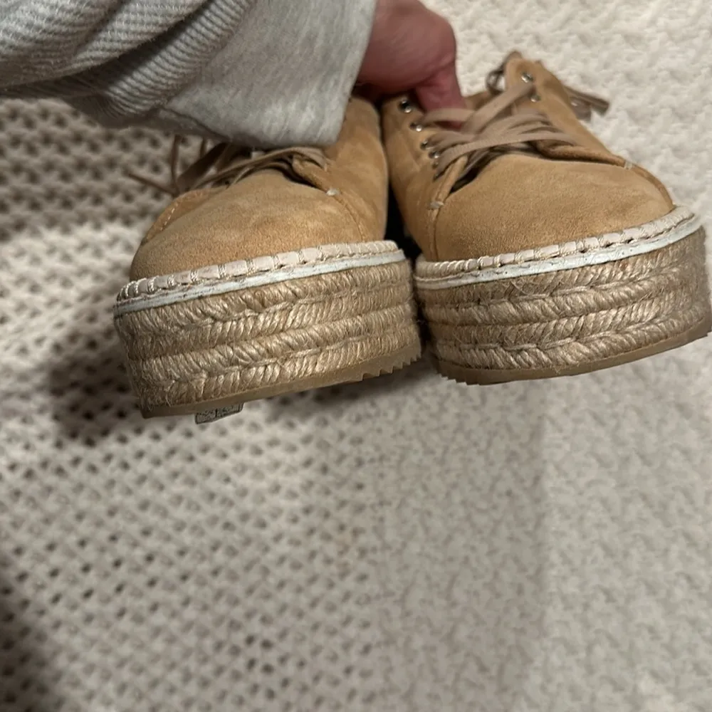 WOMENS Rag & Bone Kent Platform Espadrille Shoes In Dune Suede Size:40 (US 9) - Image 4