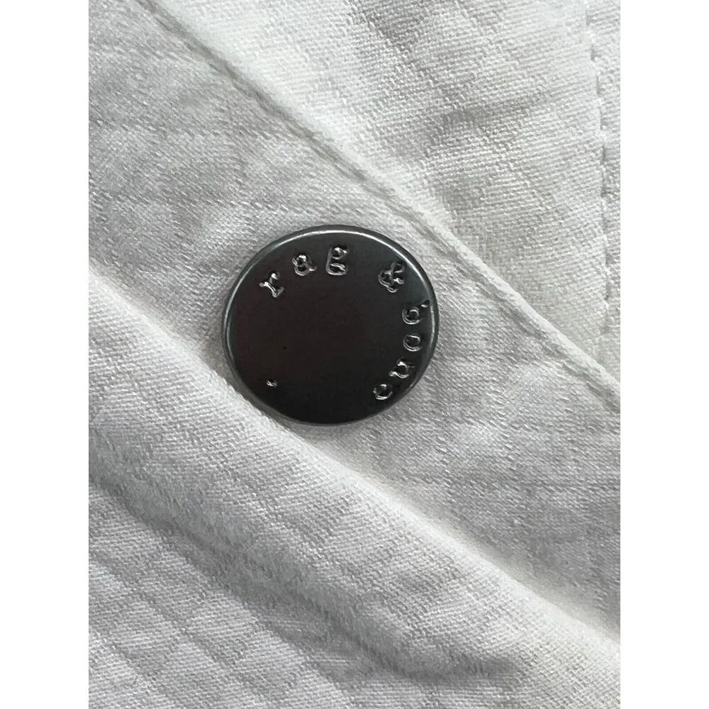 Rag & Bone Abby Jacket Womens XS White Cotton Relaxed Fit Open Belted Minimalist - Image 6