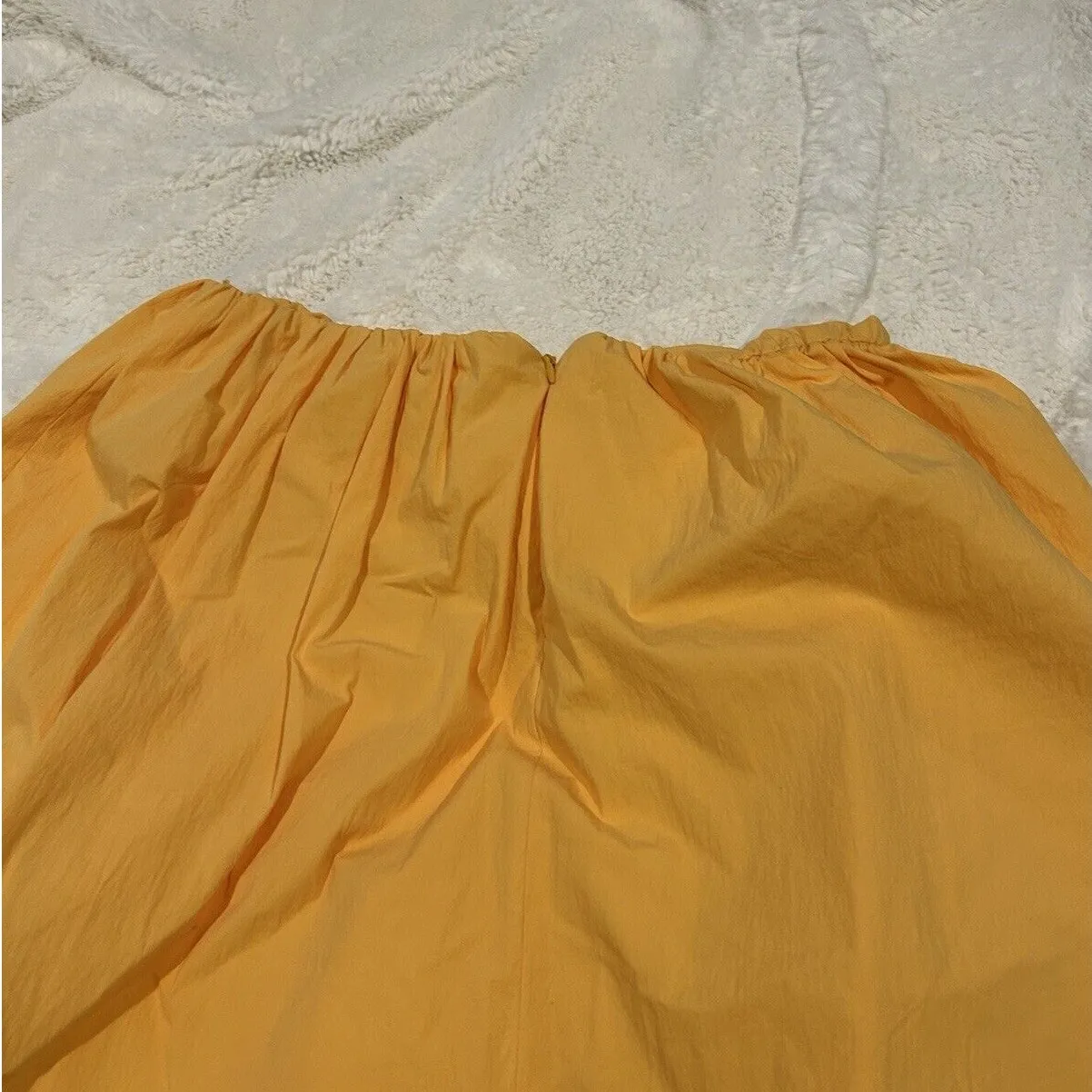 ZARA Orange Pleated‎ Puffy Hem Mini Skirt Size M - Image 3