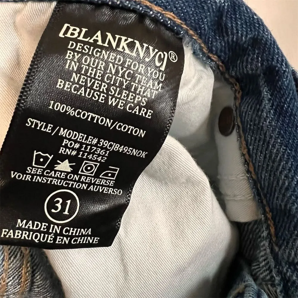 BlankNYC Women's High-Rise Distressed Denim Shorts‎ Blue Size 31 NWT - Image 8