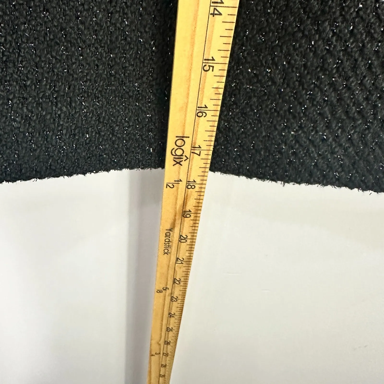 LOFT Skirt M Black Metallic Tweed Textured Stretch Waist Preppy Office Business‎ - Image 3