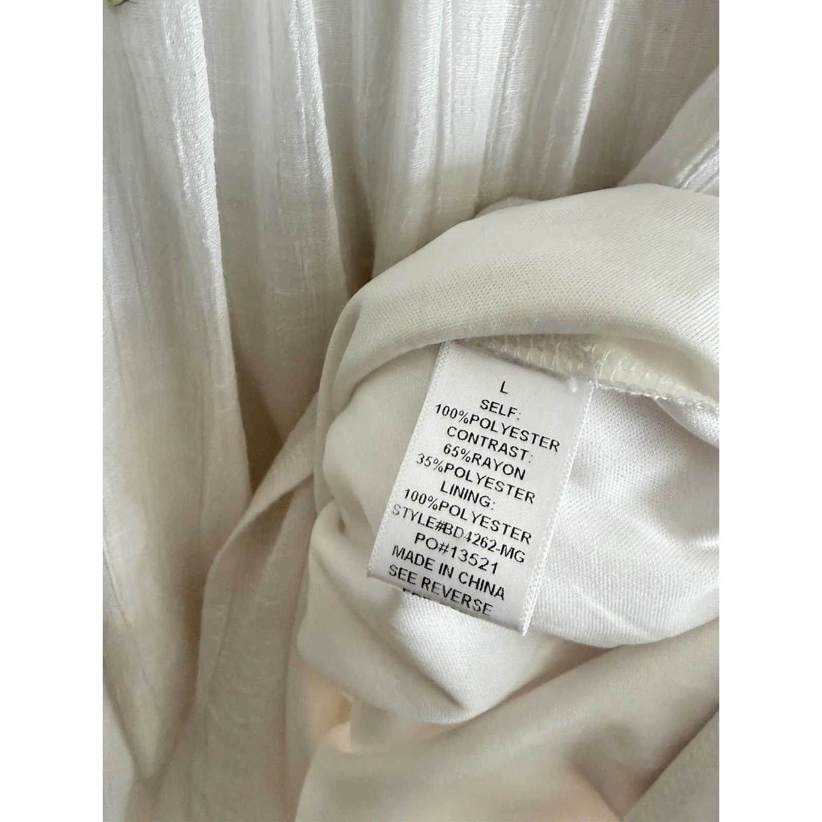 Magnolia Boutique Sz L White Lace Mini Babydoll Dress Cottagecore Romantic Size L - Image 7