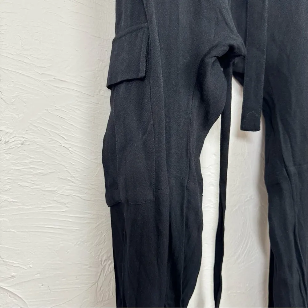Ulla Johnson Black Crepe Cargo Dropped Waist Jogger Sweatpants Womens 2 Goth - Image 4