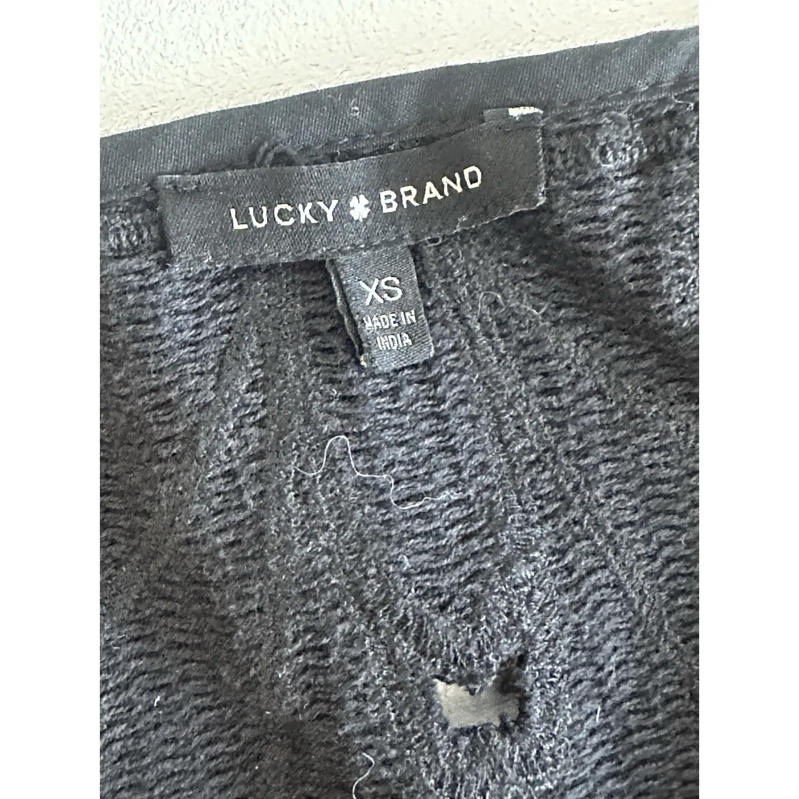 Lucky Brand Women's Black Embroidered Boho Jacket Top, Sz: XS (B51) - Image 5