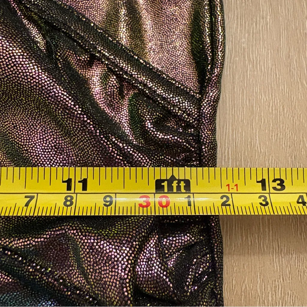 Vintage 90s Frederick’s of Hollywood Metallic Shimmer Bodycon Mini Dress Small - Image 7
