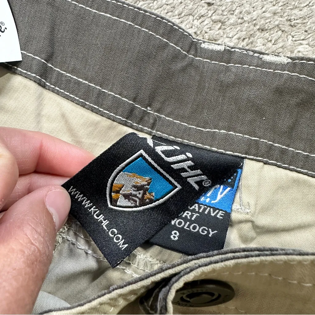 NWT Kuhl Women’s Moda Shorts 9” Mid Rise Outdoor Hiking Camping in Khaki 8 - Image 9