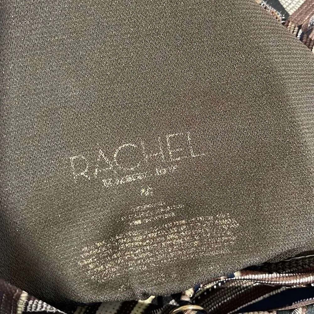 Rachel Roy Womens Textured Tribal Strappy Two Piece Bikini Set Multicolor Medium Blue - Image 9