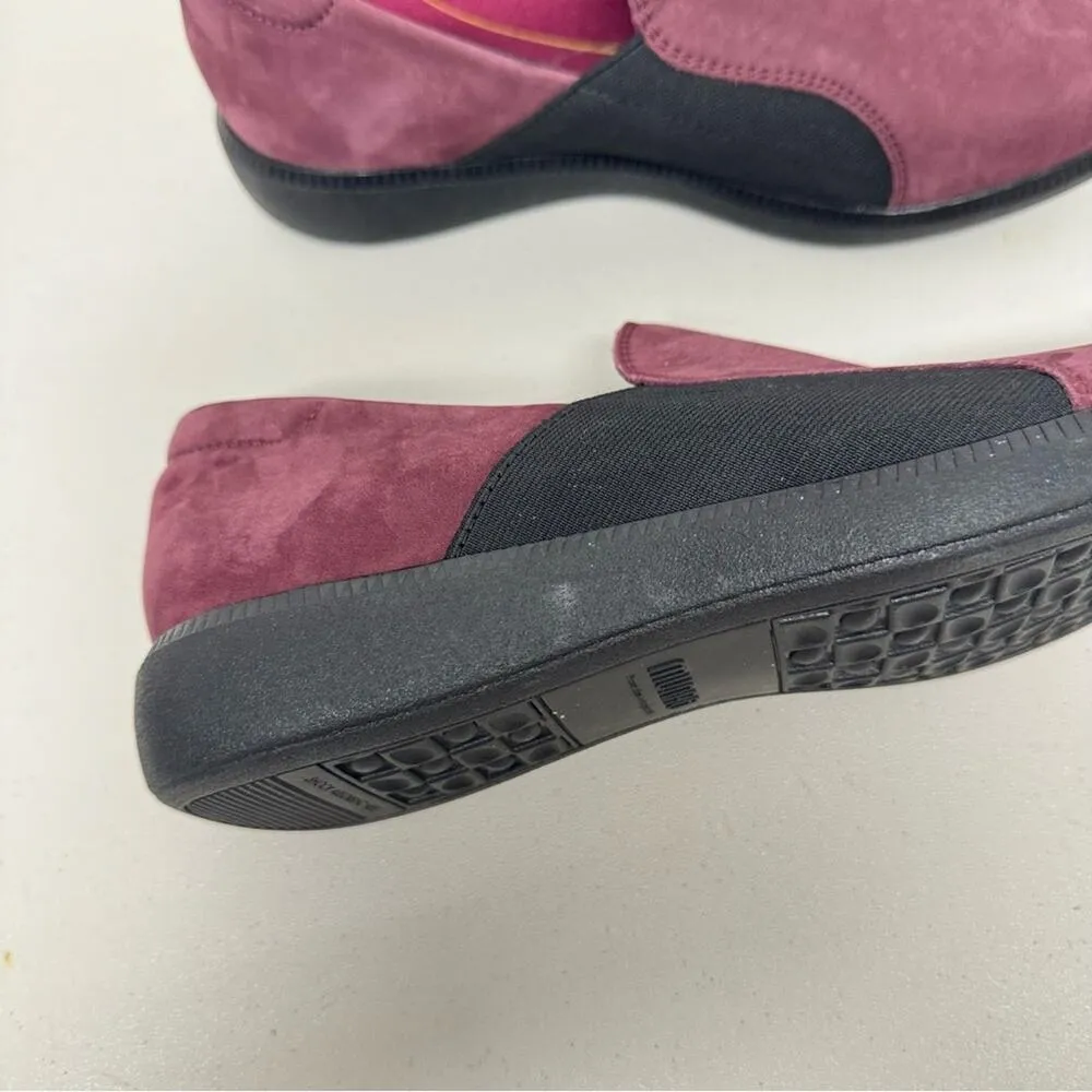 Munro Burgundy Leather Slip On Comfort Shoes Womens 9 Flats Loafers Fall Casual - Image 2