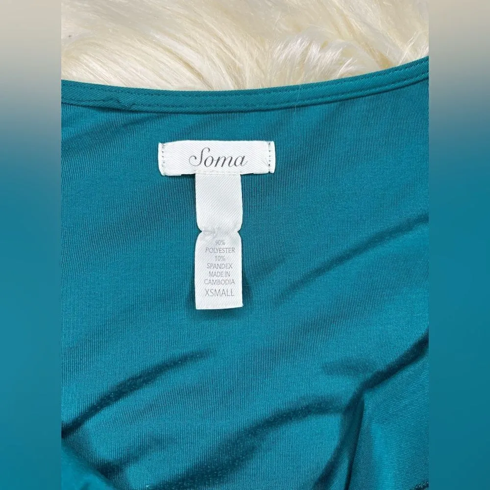Soma ruffle front v neck sleeveless short dress sz XS - Image 3