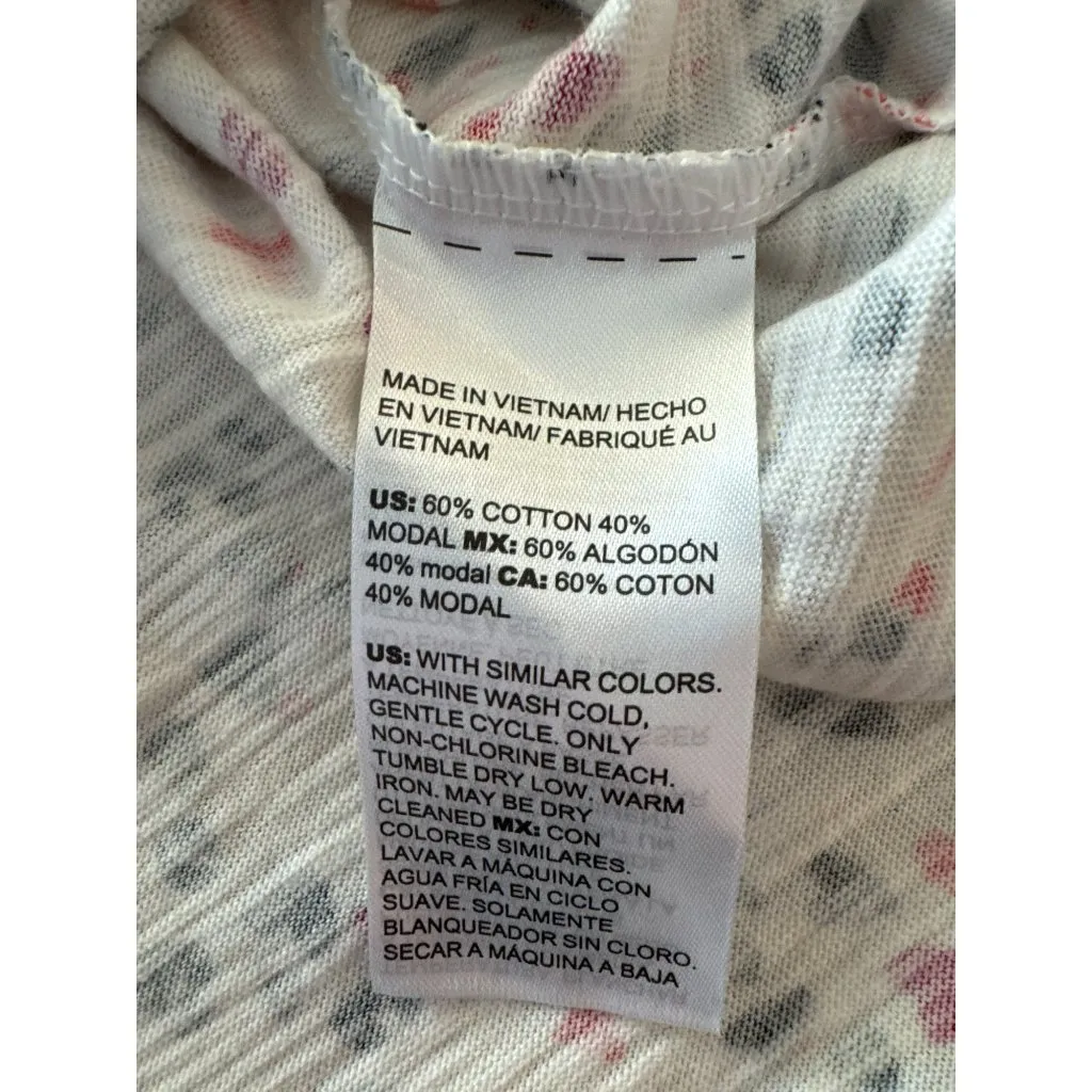 Chico's Knit V-Neck Top Red Black Heart Print Long Sleeves Size XL 3 NWT - Image 6