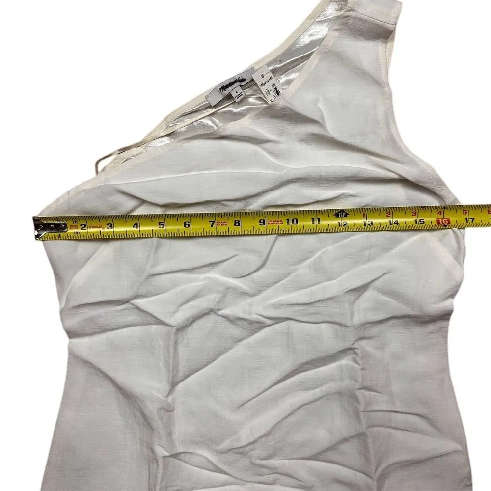 NWT Madewell Women's One-Shoulder Midi Dress Ivory Size 6 Summer Chic Bridal - Image 7