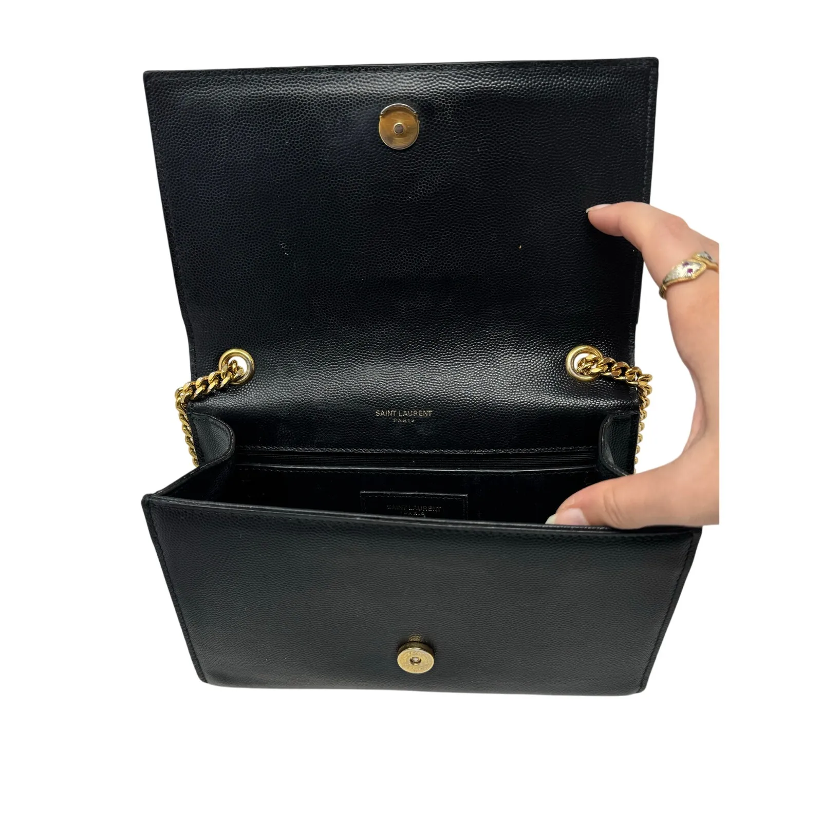 Saint Laurent YSL Kate Black Shoulder Bag Small Grain de Poudre Leather - Image 11