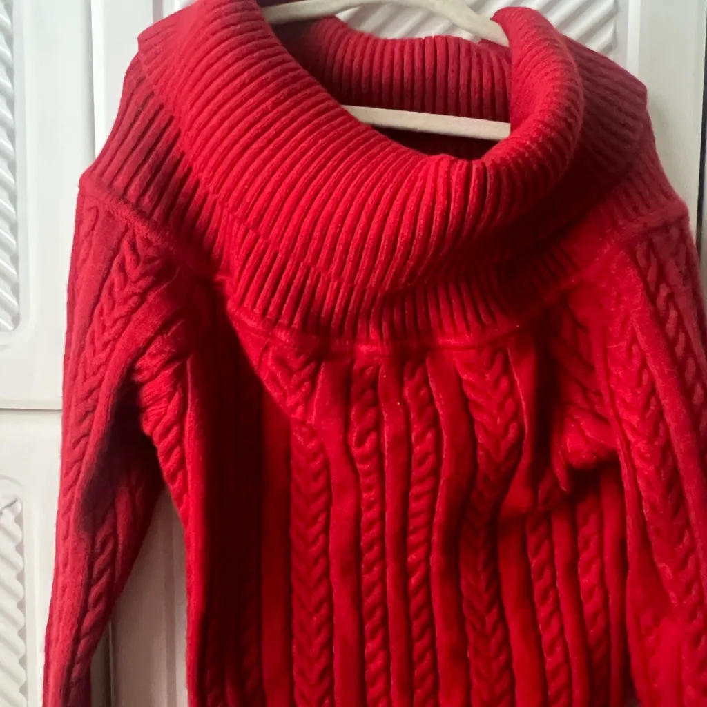 Forever 21 Cozy Red Cable Knit Sweater - Image 3