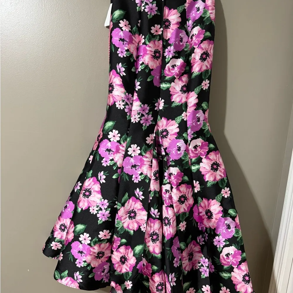 B Darlin Black and Pink Sequin Halter Prom Dress - Image 10