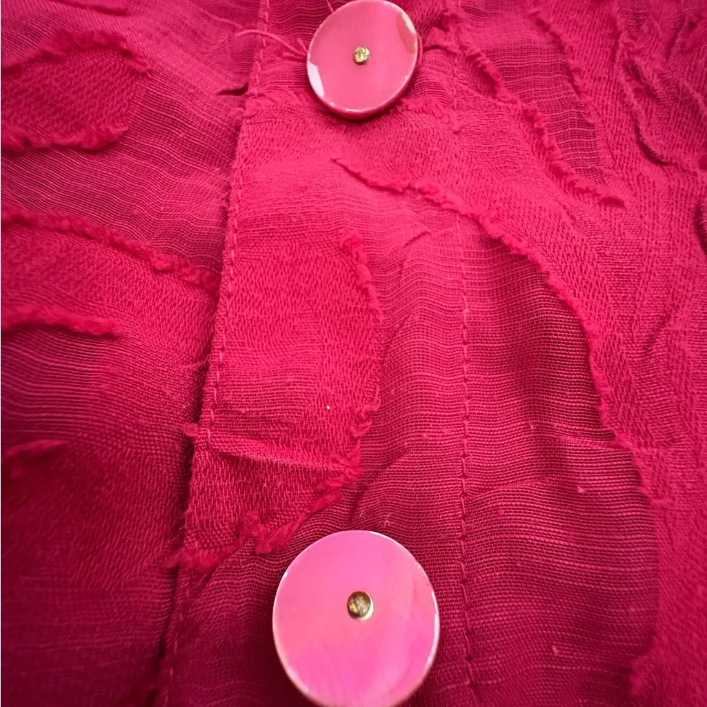 Coldwater Creek Elegant Red Top With Mesh Cut Out Design and Big Cuff Sleeves - Image 6