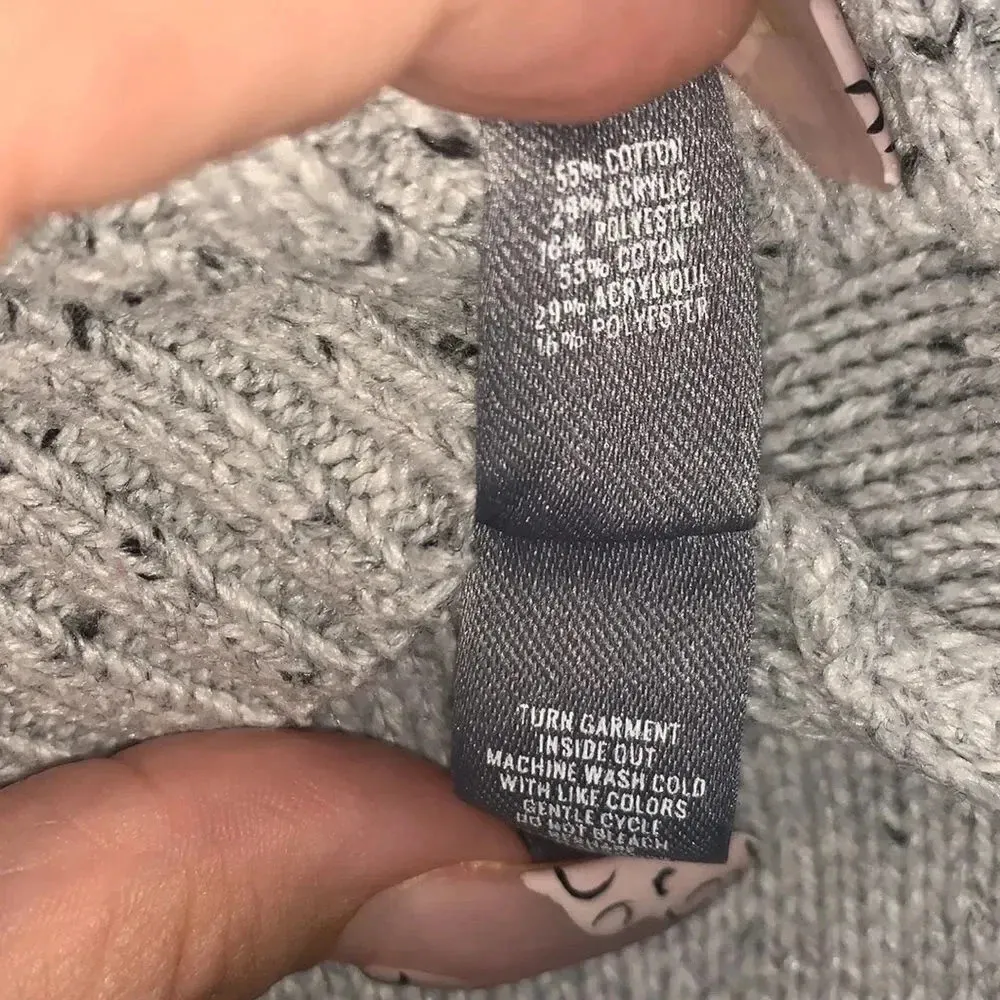 Aerie  Gray Fringe Turtleneck Sweater - Image 3