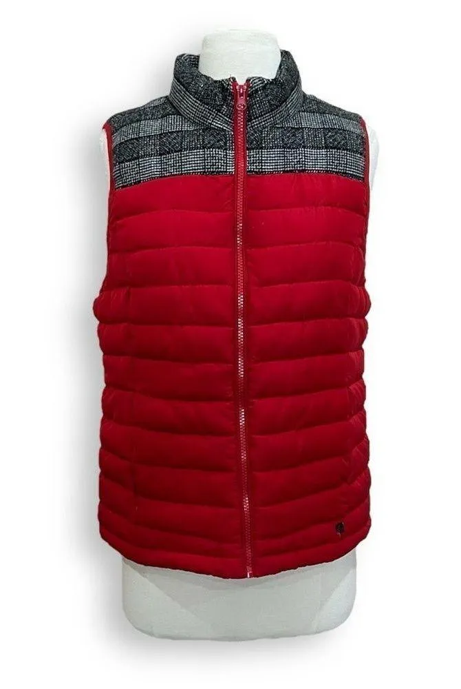 Ruff Hewn Plaid Red Puffer Vest Small - Image 15