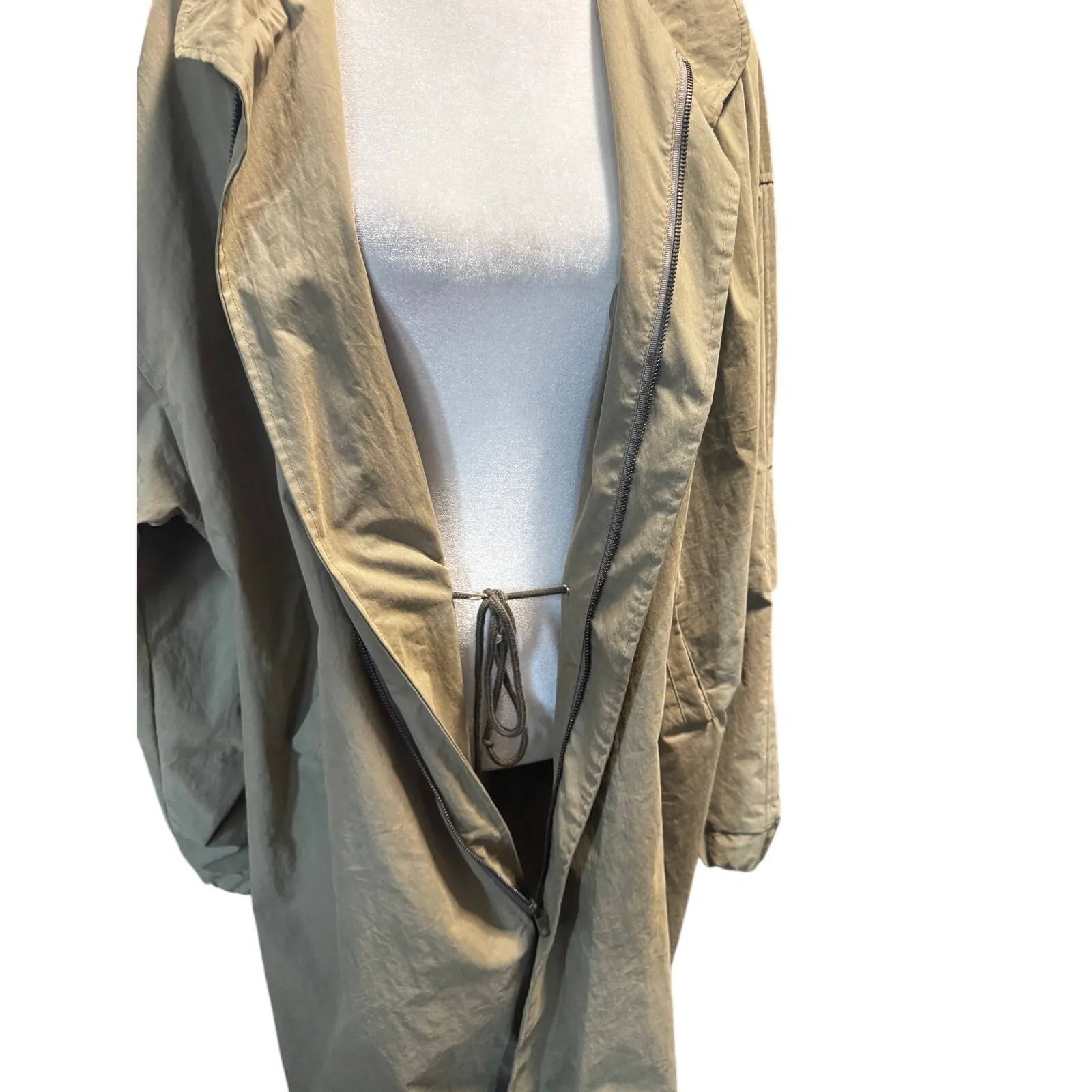 OAK + FORT Oversized Utility Coat Khaki, Minimalist Modern Size Small Oversized Green - Image 6