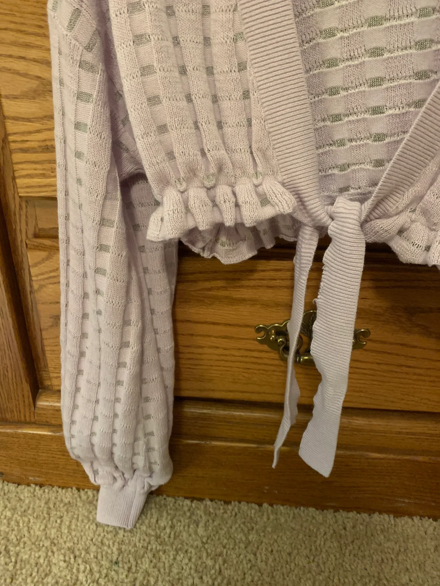 Lavender Cropped Sweater - Image 3