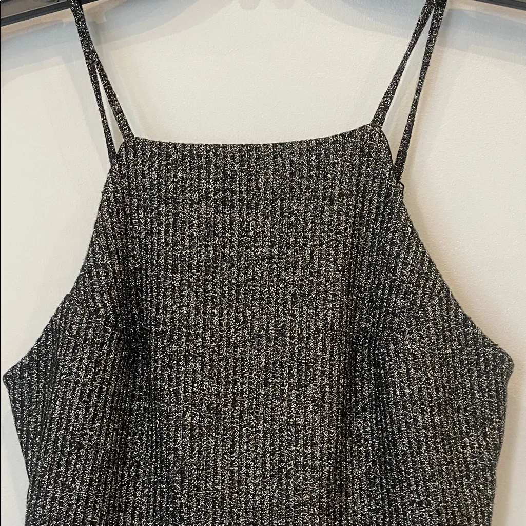 Black Sleeveless pants jumper -open back sparkly glam - Image 4