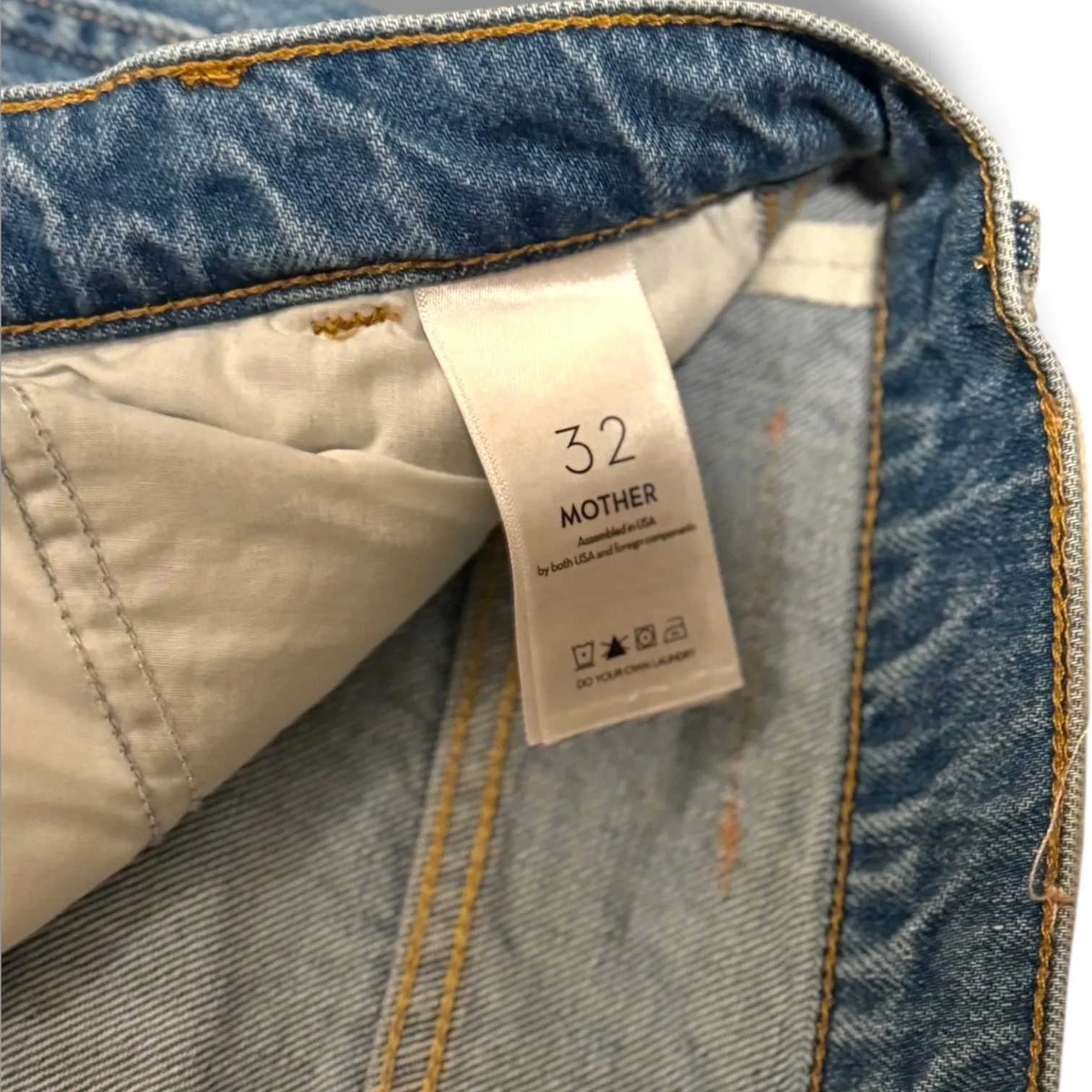 MOTHER SNACKS Utility High Waisted Twizzy Ankle Carpenter Barrel Jeans 32 Blue - Image 6