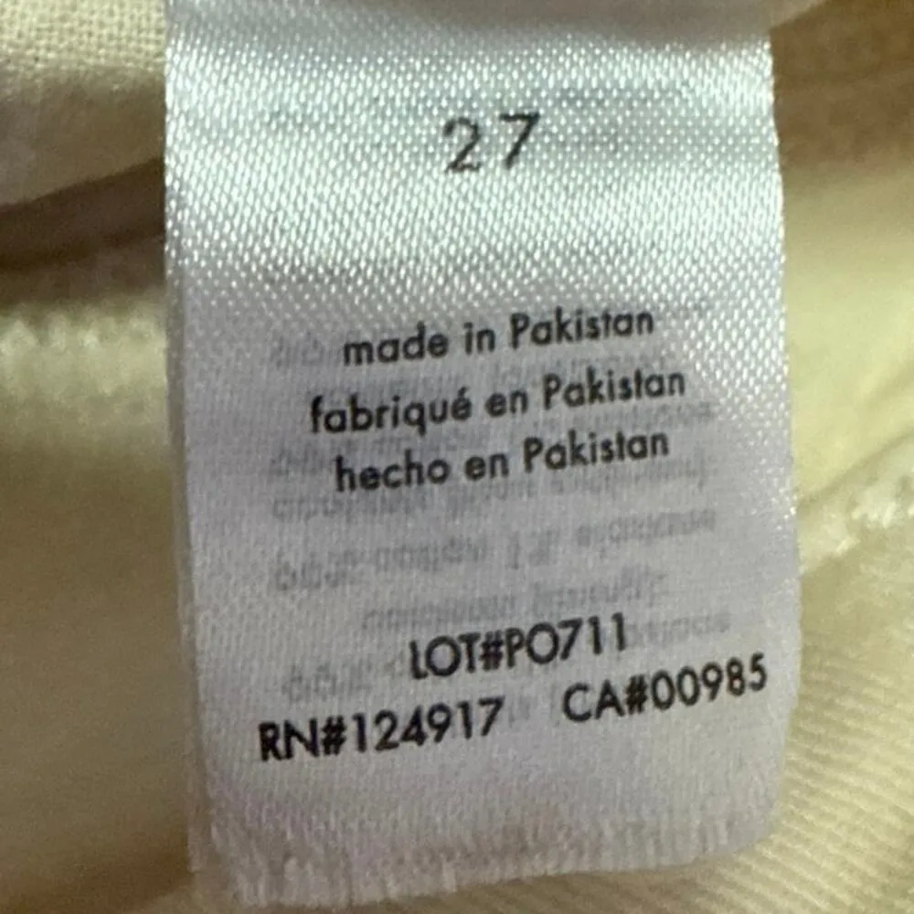 WeWoreWhat Women's Cream High Waist Frayed Raw Hem Cut Off Denim Shorts Size 27 - Image 4