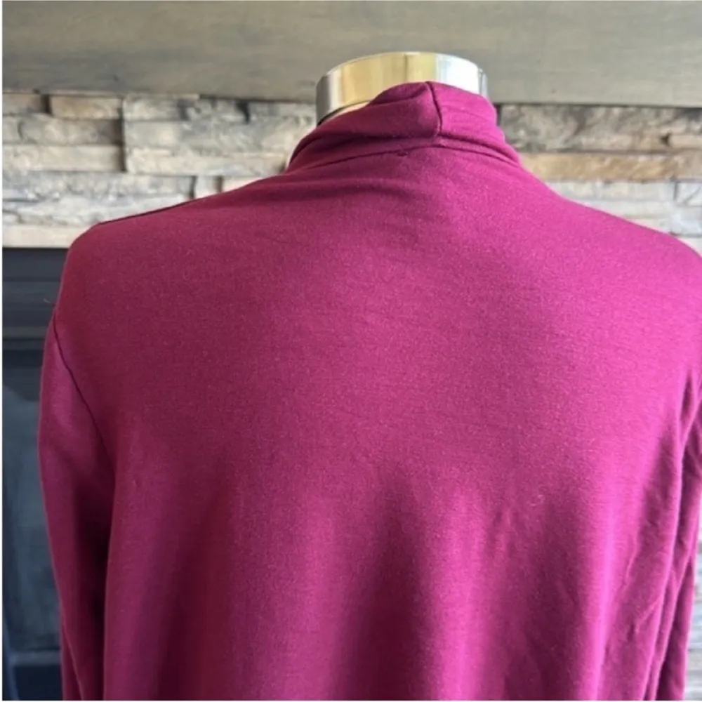 Cable & Gauge Red Open-Front Cardigan Sweater - Image 6