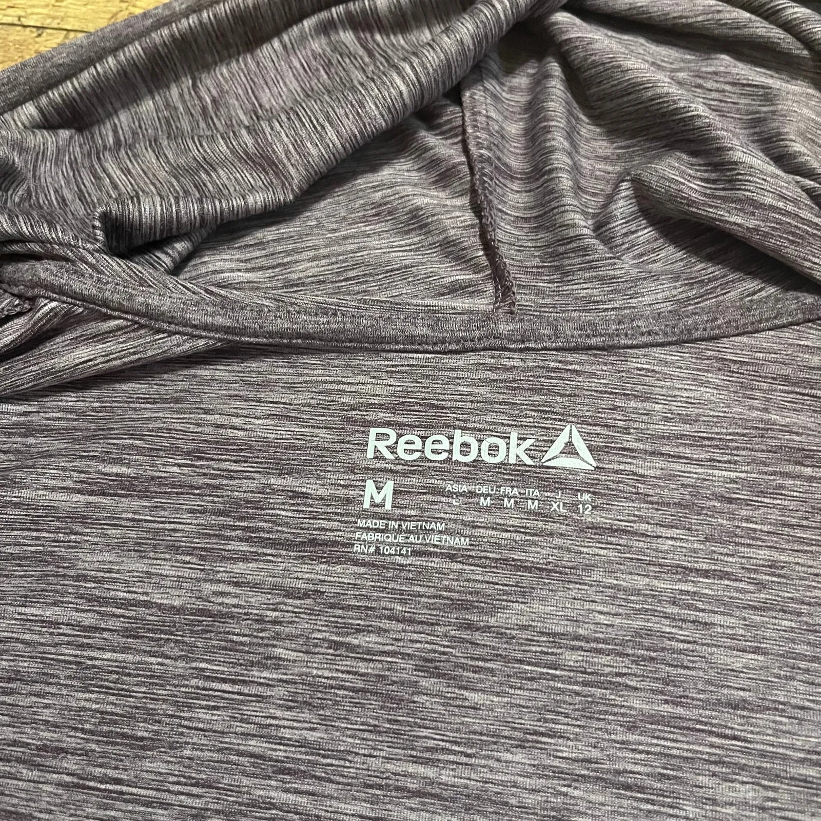 Reebok Women's Purple Waterfall Hooded Cardigan Sz M Athleisure Stretch Gym - Image 5