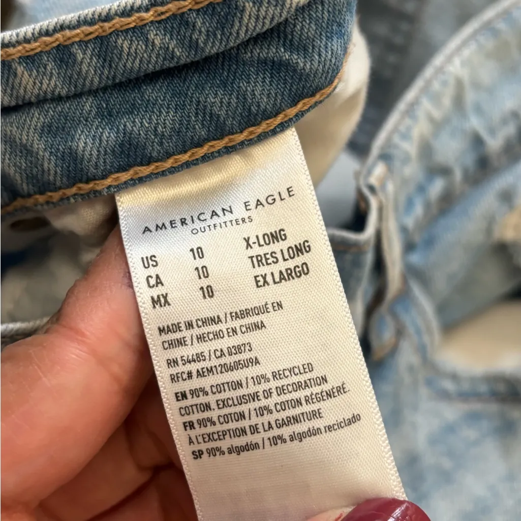 AE 10 xlong Super High Rise Baggy Wide Leg Jeans - Image 9