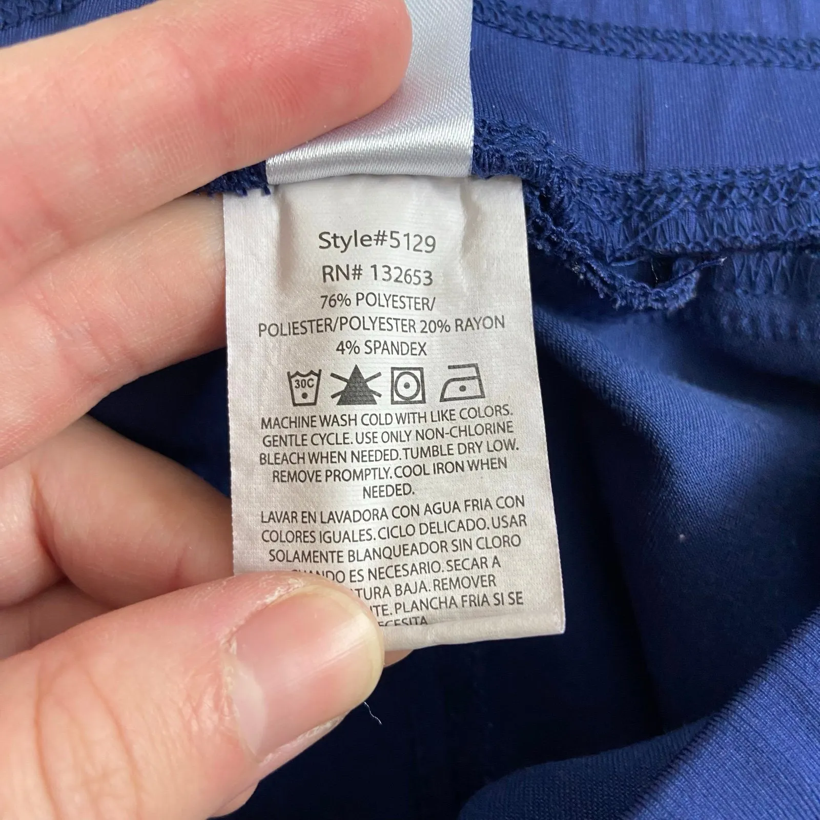 WINK W123 women's blue pull on adjustable stretch scrubs pants medical uniform Size 2X - Image 10