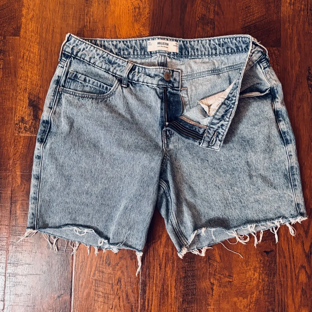 HOLLISTER Low-Rise Baggy blue denim shorts, plus size 14Rx32W - Image 4