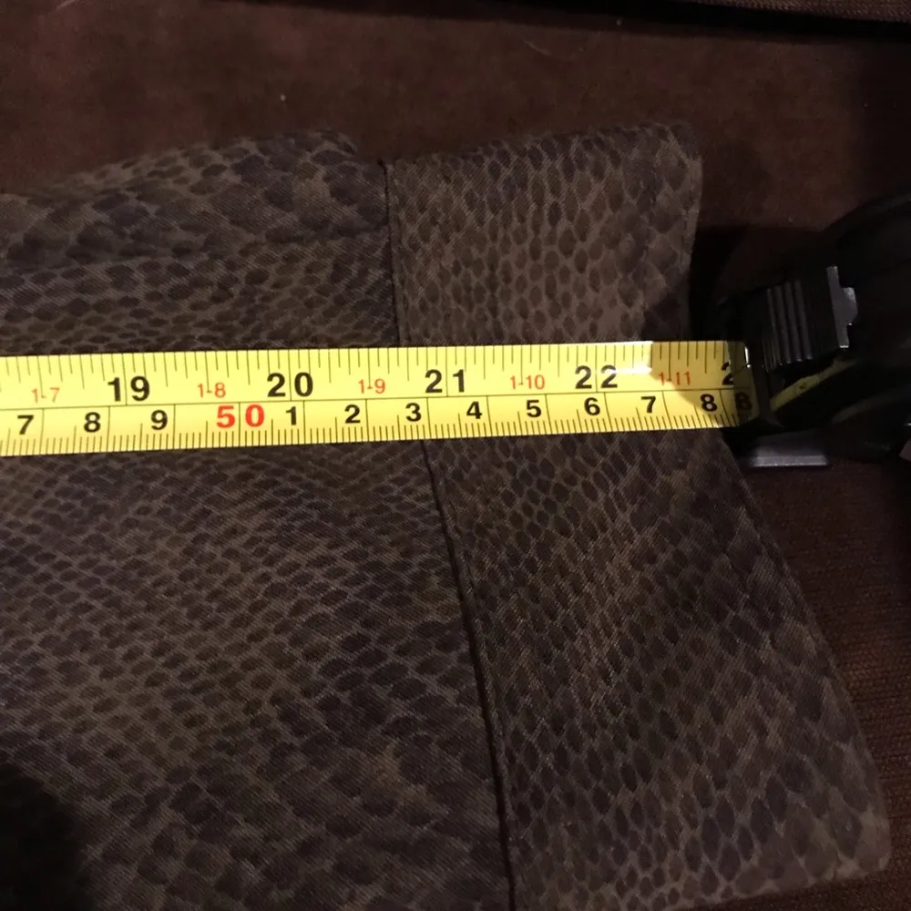 Erin London Vintage Green Snake Long Sleeve Button Down Collard Skin Print SZ XL - Image 8