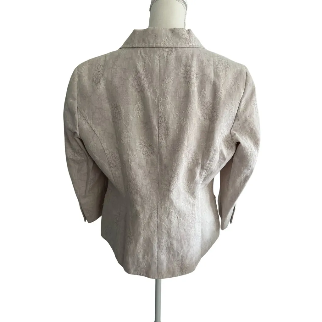 WORTH Light Gray Lavender Brocade Blazer Jacket Size 14 - Image 5