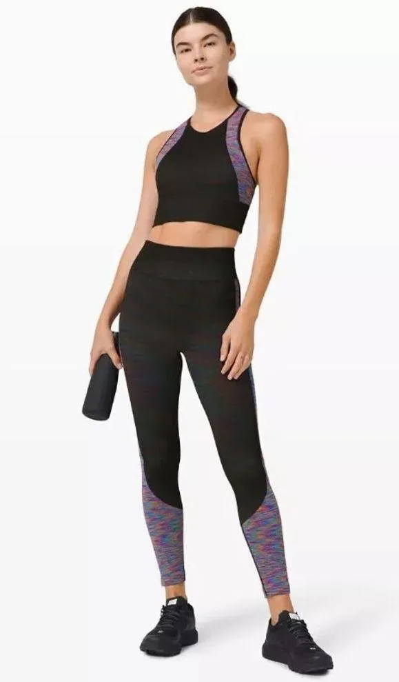 lululemon love revealed high neck bra crop top black rainbow - Image 10